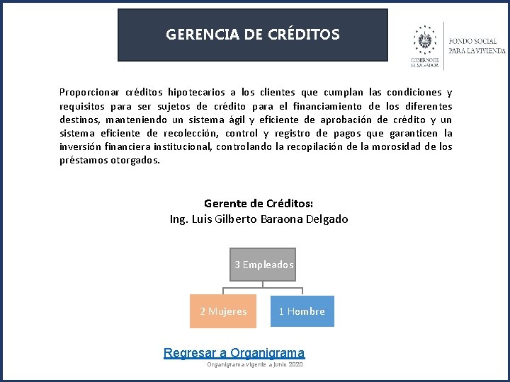 GERENCIA DE CRÉDITOS Proporcionar créditos hipotecarios a los clientes que cumplan las condiciones y