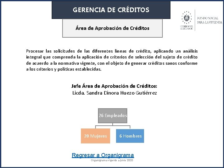 GERENCIA DE CRÉDITOS Área de Aprobación de Créditos Procesar las solicitudes de las diferentes