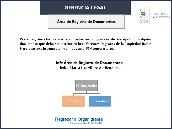 GERENCIA LEGAL Área de Registro de Documentos Presentar, inscribir, retirar y controlar en su