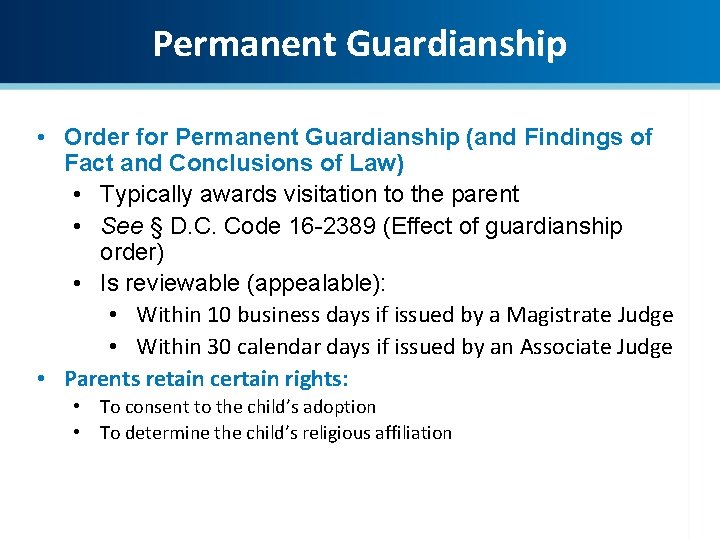 Permanent Guardianship • Order for Permanent Guardianship (and Findings of Fact and Conclusions of