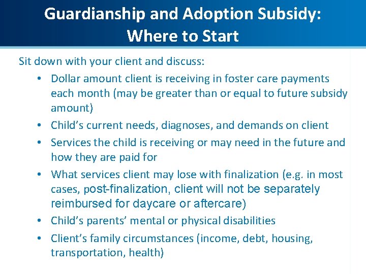 Guardianship and Adoption Subsidy – Guardianship and Adoption Subsidy: Where to Start: Where to