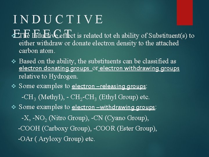 INDUCTIVE v EThe F Inductive F E Ceffect T is related tot eh ability