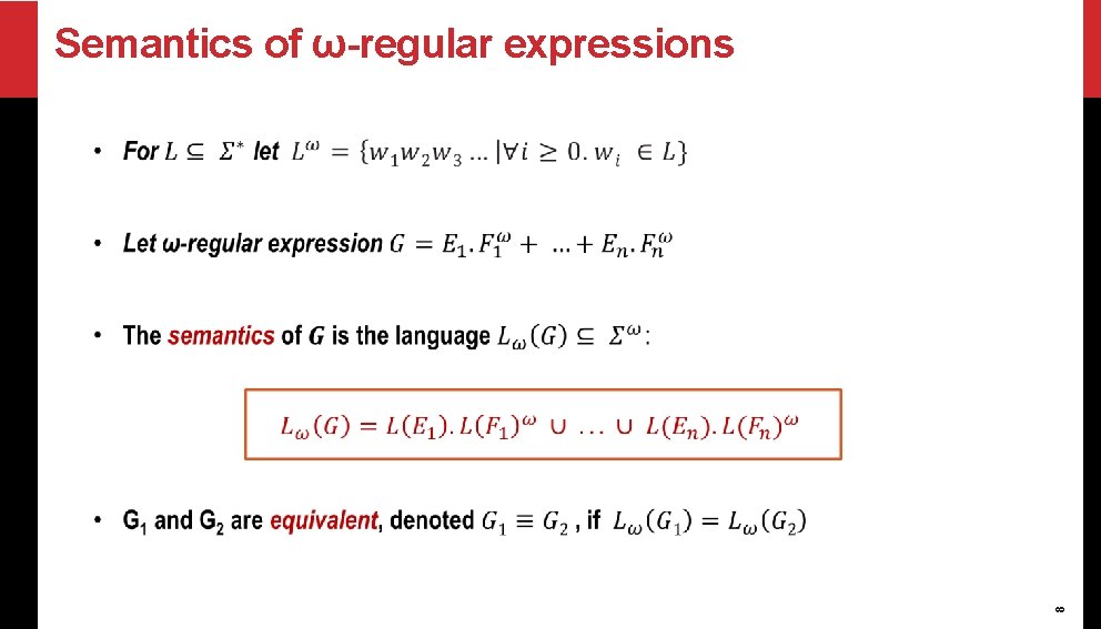 Semantics of ω-regular expressions 8 