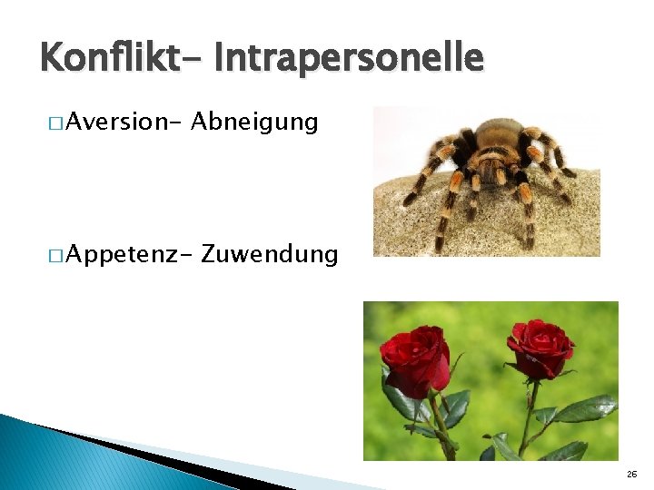 Konflikt- Intrapersonelle � Aversion- Abneigung � Appetenz- Zuwendung 26 