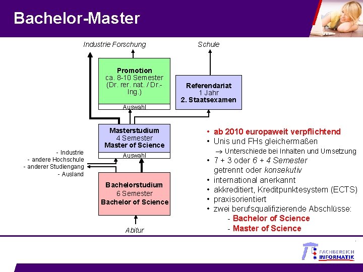 Bachelor-Master Industrie Forschung Promotion ca. 8 -10 Semester (Dr. rer. nat. / Dr. Ing.