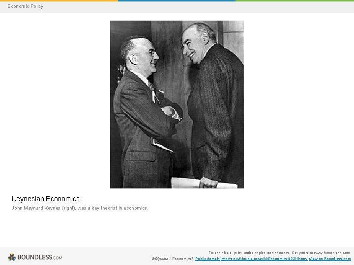 Economic Policy Keynesian Economics John Maynard Keynes (right), was a key theorist in economics.