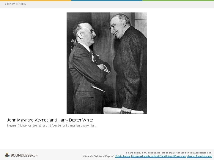 Economic Policy John Maynard Keynes and Harry Dexter White Keynes (right) was the father