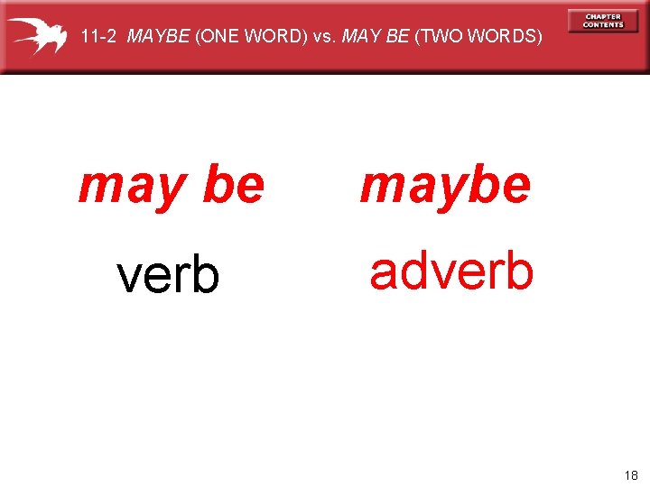 11 -2 MAYBE (ONE WORD) vs. MAY BE (TWO WORDS) may be maybe verb