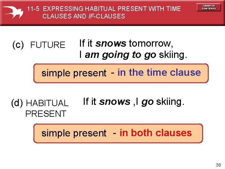 11 -5 EXPRESSING HABITUAL PRESENT WITH TIME CLAUSES AND IF-CLAUSES (c) FUTURE If it