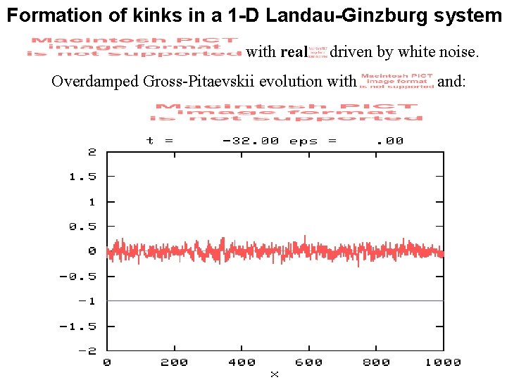 Formation of kinks in a 1 -D Landau-Ginzburg system with real driven by white