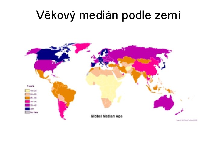 Věkový medián podle zemí 