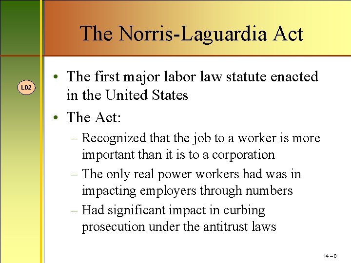 Chapter 14 Labor Law Employment Law for BUSINESS