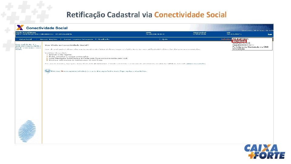 Retificação Cadastral via Conectividade Social 