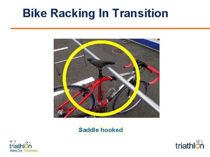 Bike Racking In Transition Saddle hooked 