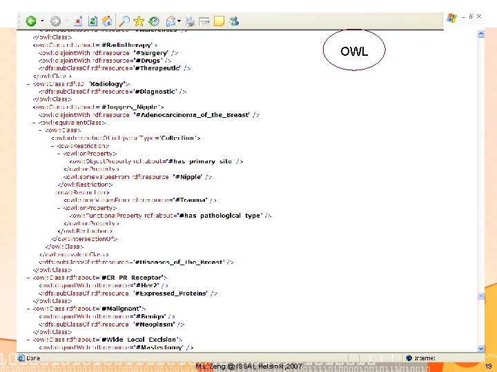OWL M. L. Zeng @ ISSAI, Helsinki, 2007 19 