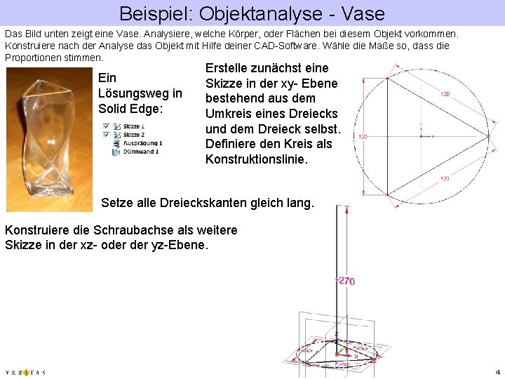 Beispiel: Objektanalyse - Vase Das Bild unten zeigt eine Vase. Analysiere, welche Körper, oder