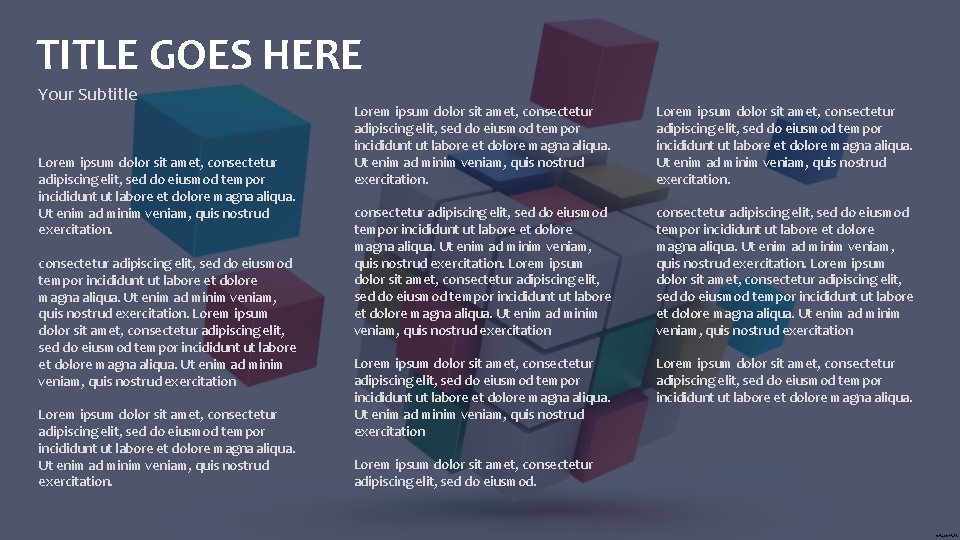 TITLE GOES HERE Your Subtitle Lorem ipsum dolor sit amet, consectetur adipiscing elit, sed