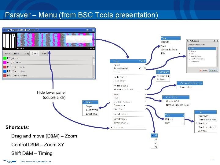 Paraver – Menu (from BSC Tools presentation) 10 