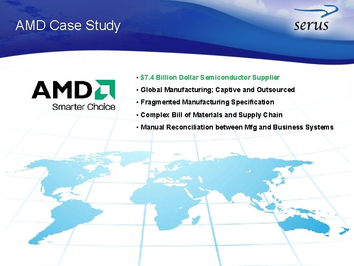 AMD Case Study • $7. 4 Billion Dollar Semiconductor Supplier • Global Manufacturing; Captive