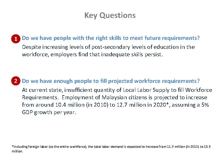Key Questions 1 Do we have people with the right skills to meet future