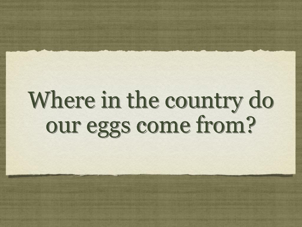 Where in the country do our eggs come from? 