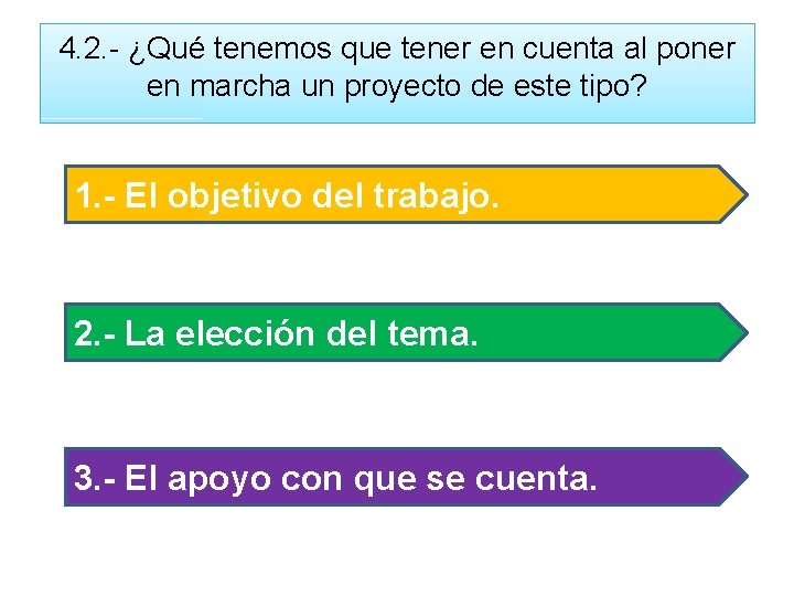 4. 2. - ¿Qué tenemos que tener en cuenta al poner en marcha un