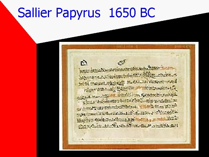 Sallier Papyrus 1650 BC 