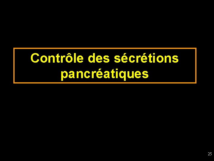 Contrôle des sécrétions pancréatiques 25 