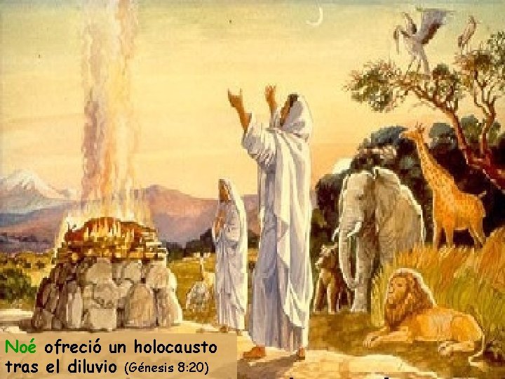 Noé ofreció un holocausto tras el diluvio (Génesis 8: 20) 