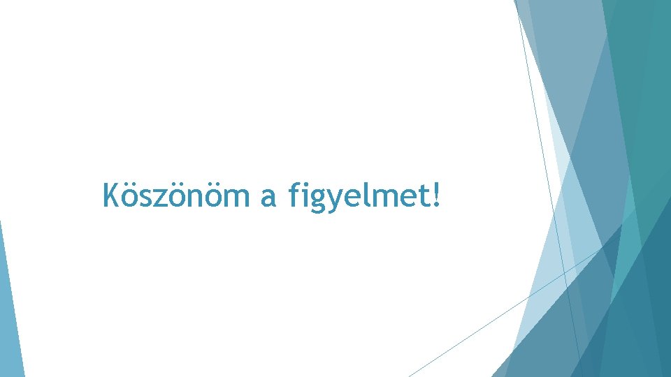 Köszönöm a figyelmet! 