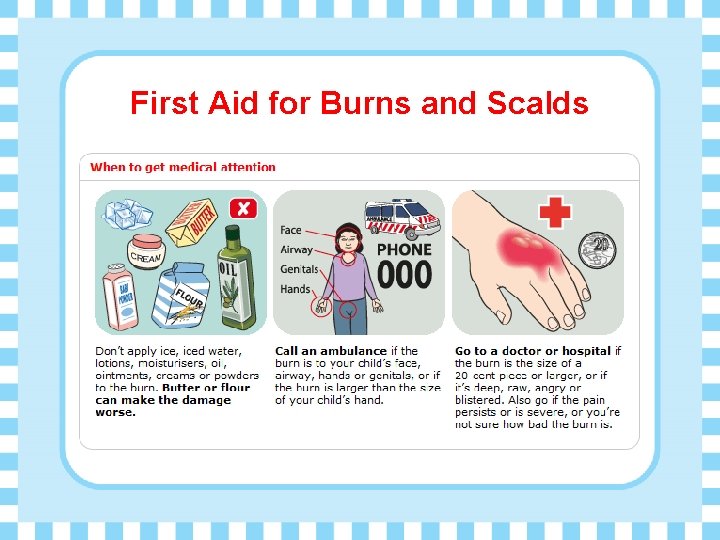 First Aid for Burns and Scalds 