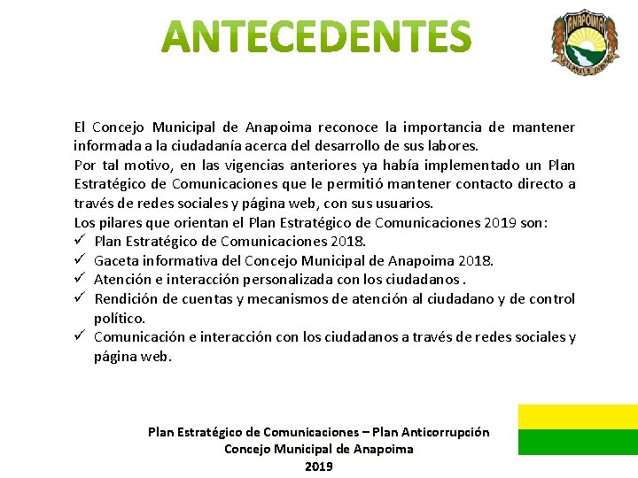 El Concejo Municipal de Anapoima reconoce la importancia de mantener informada a la ciudadanía
