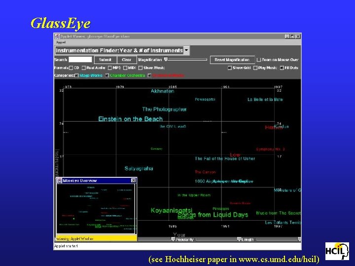 Glass. Eye (see Hochheiser paper in www. cs. umd. edu/hcil) 