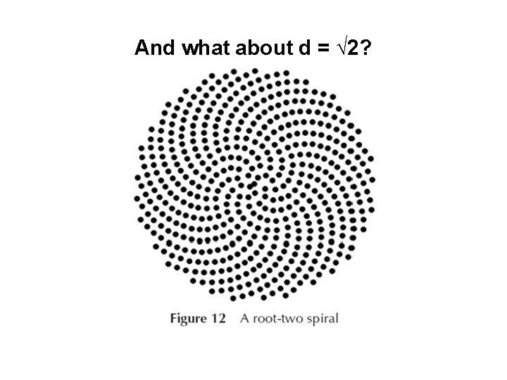 And what about d = √ 2? 