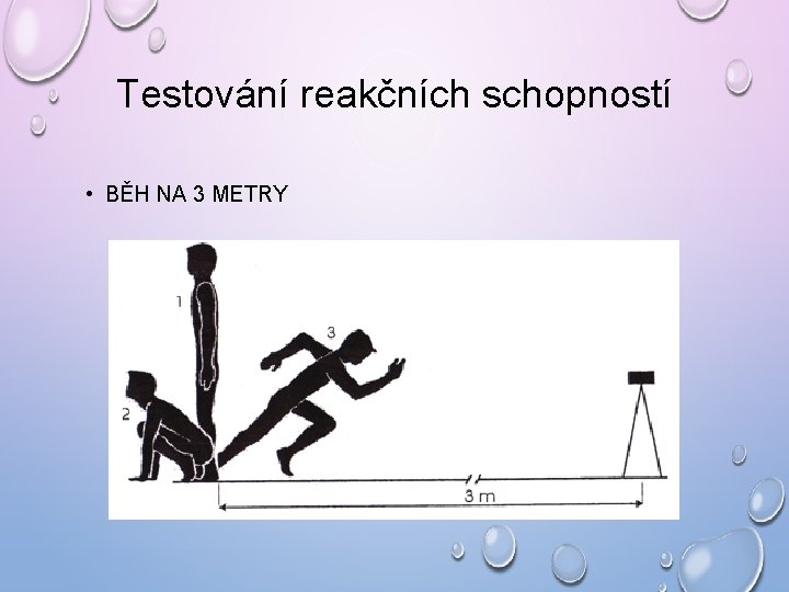 Testování reakčních schopností • BĚH NA 3 METRY Testování reakčních schopností • BĚH NA 3 METRY