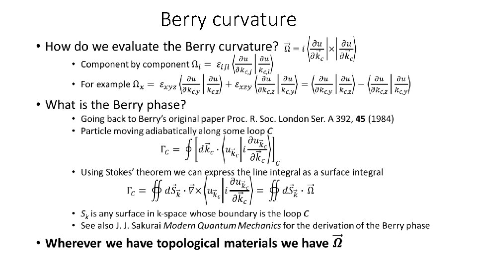 Berry curvature • 