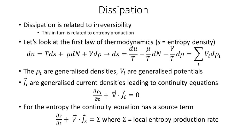 Dissipation • 