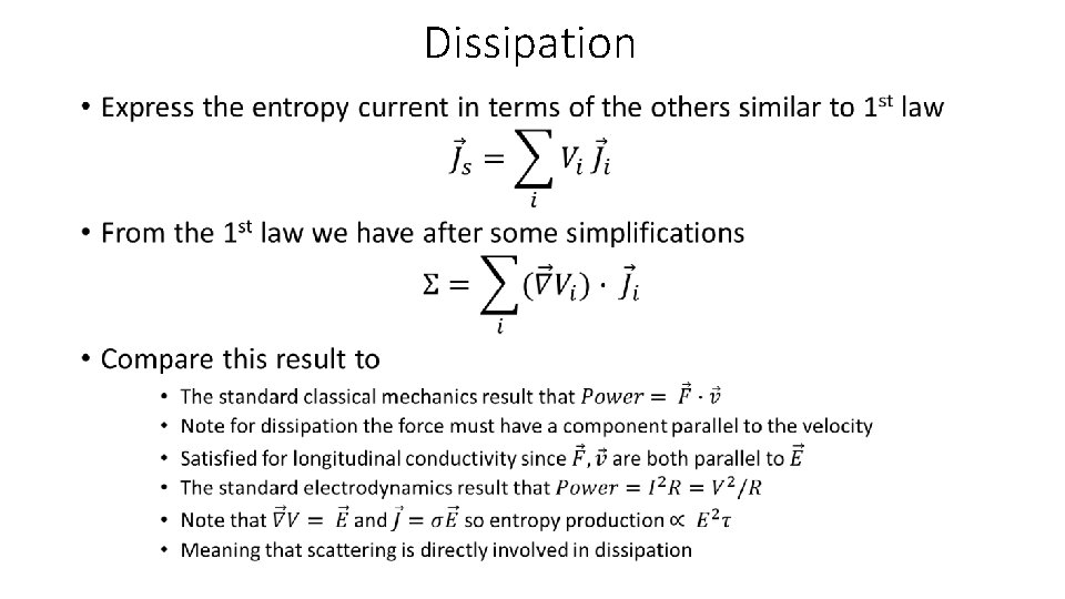 Dissipation • 
