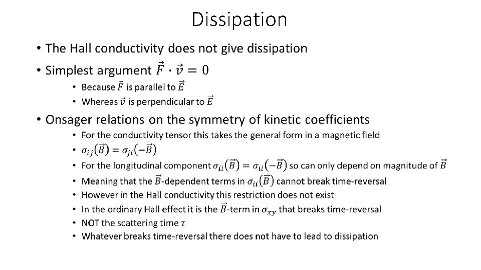 Dissipation • 