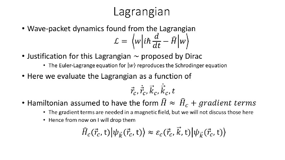 Lagrangian • 