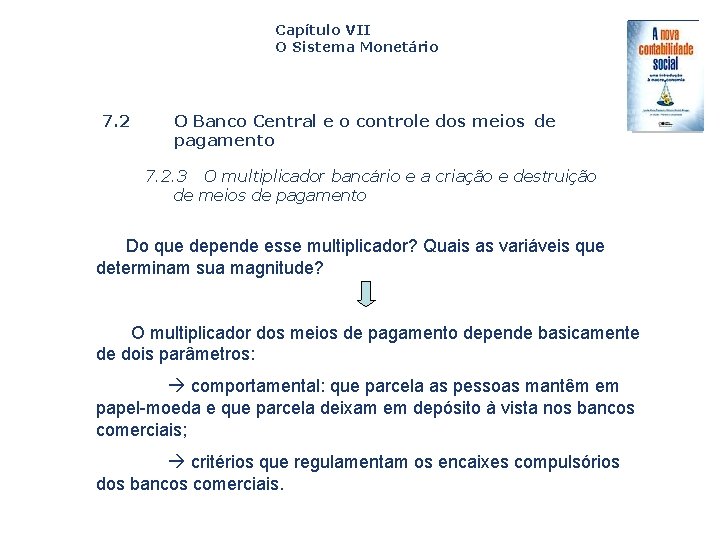 Capítulo VII O Sistema Monetário 7. 2 Capa da Obra O Banco Central e