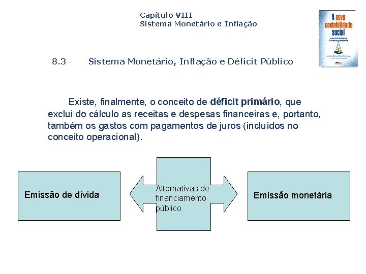 Capítulo VIII Sistema Monetário e Inflação 8. 3 Capa da Obra Sistema Monetário, Inflação