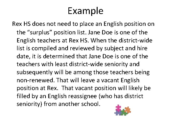 Example Rex HS does not need to place an English position on the “surplus”