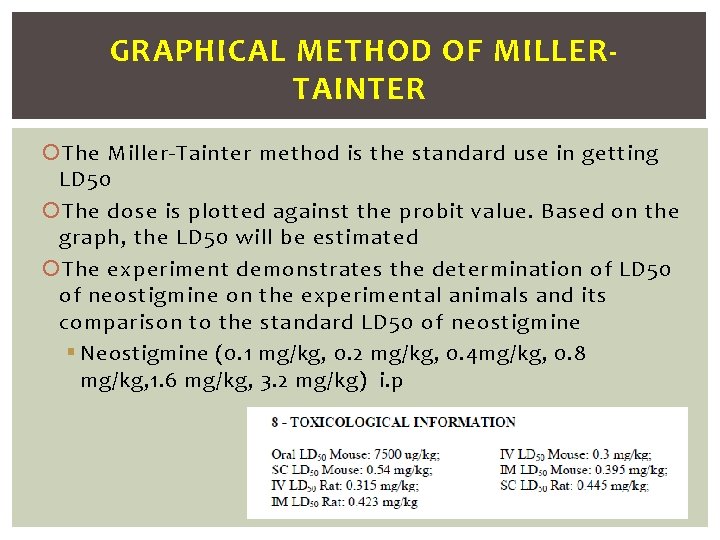 GRAPHICAL METHOD OF MILLERTAINTER The Miller-Tainter method is the standard use in getting LD