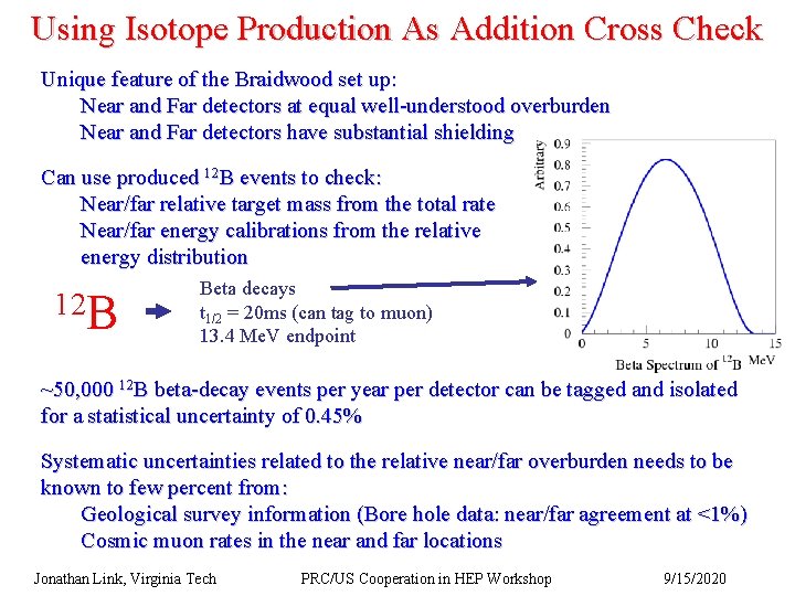 Using Isotope Production As Addition Cross Check Unique feature of the Braidwood set up: