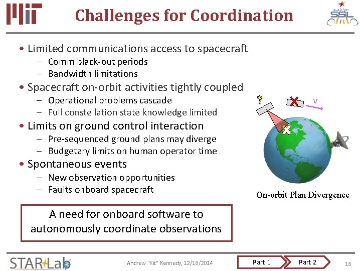 Challenges for Coordination • Limited communications access to spacecraft – Comm black-out periods –