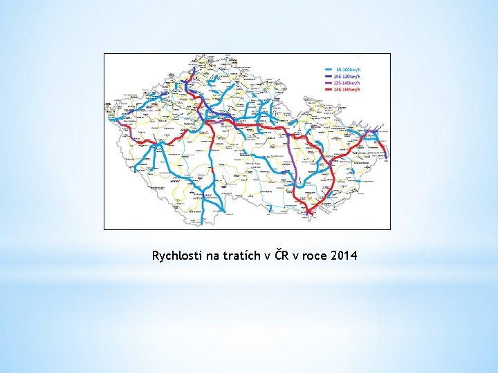 Rychlosti na tratích v ČR v roce 2014 