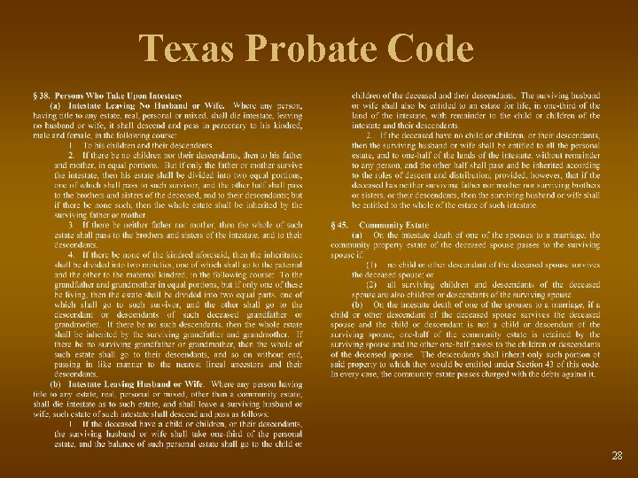 Texas Probate Code 28 