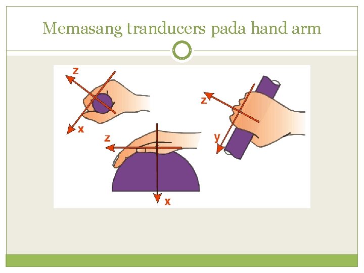 Memasang tranducers pada hand arm 