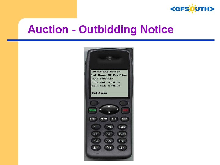 Auction - Outbidding Notice 